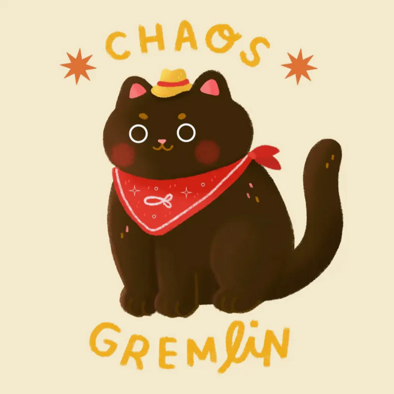 Chaos Gremlin Cat Sticker -Vica Lew - Image 6