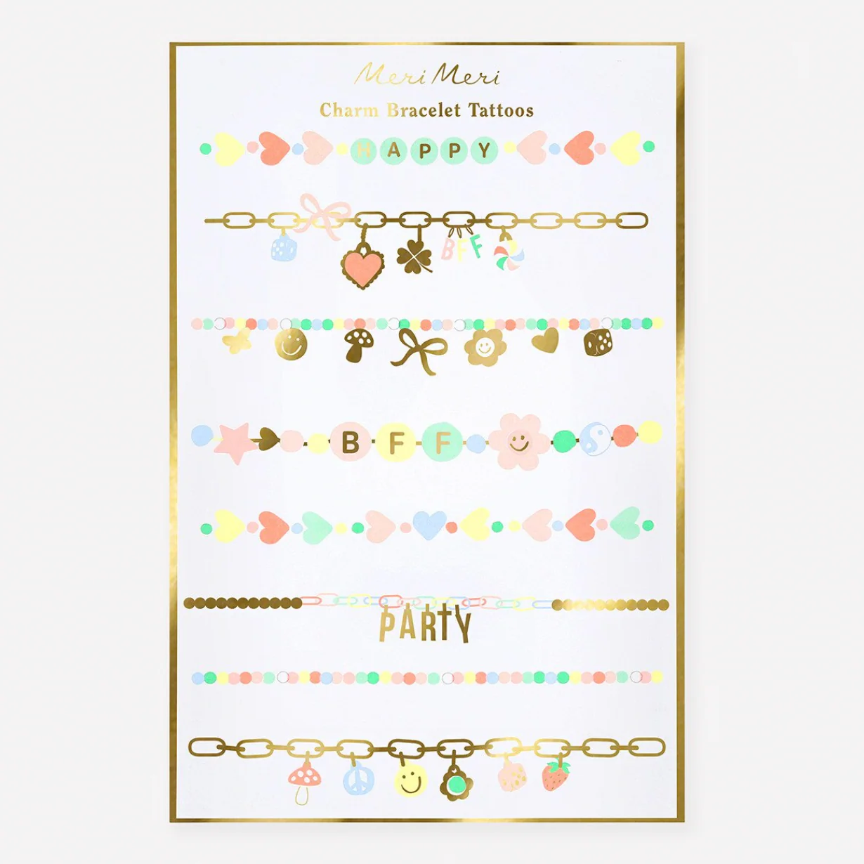 Charm Bracelet Temporary Tattoos (x2 sheets)