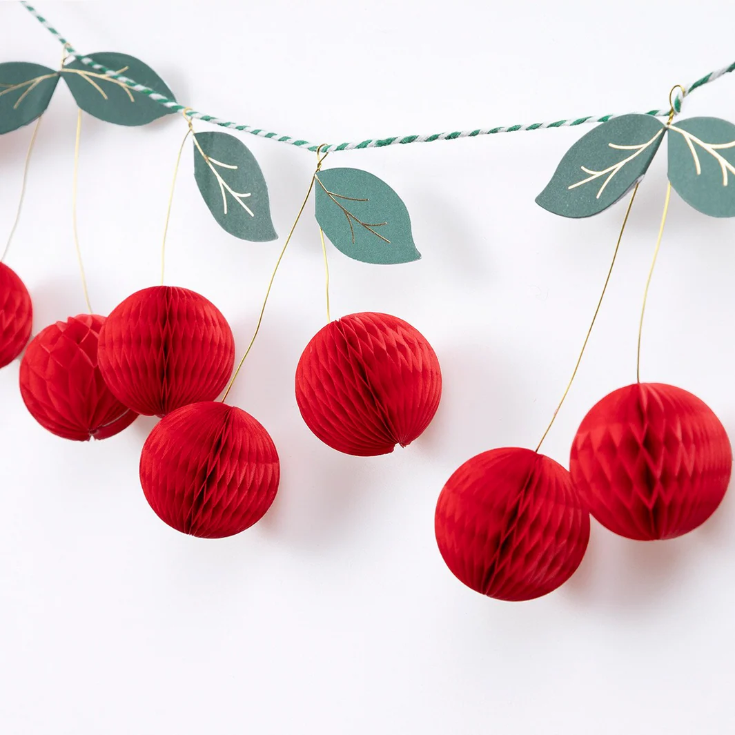 Cherry Honeycomb Garland - Image 2