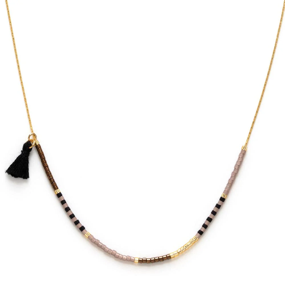 Chocolate- Japanese Seed Bead Necklace
