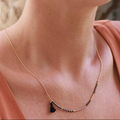 Chocolate- Japanese Seed Bead Necklace - Image 2