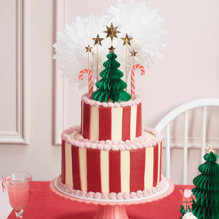 Christmas Honeycomb Cake Topper Set (10pk) - Image 2