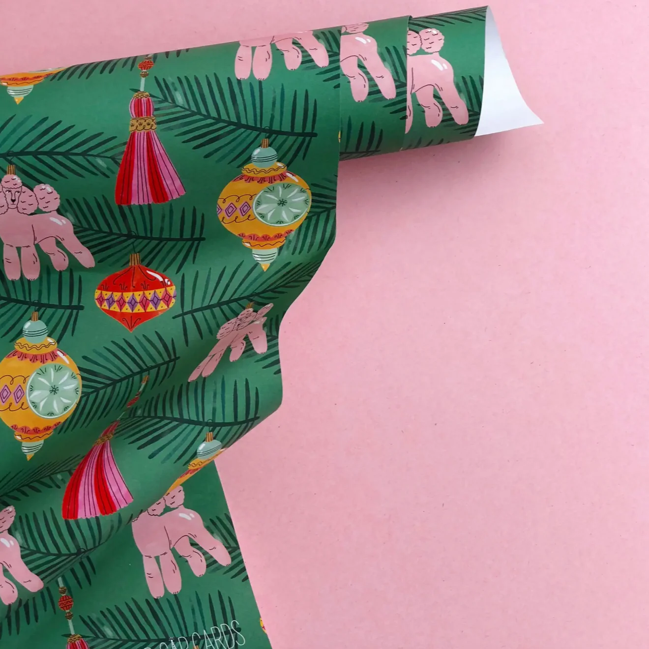 Christmas Poodle Rolls -roll of 3 sheets - Image 3