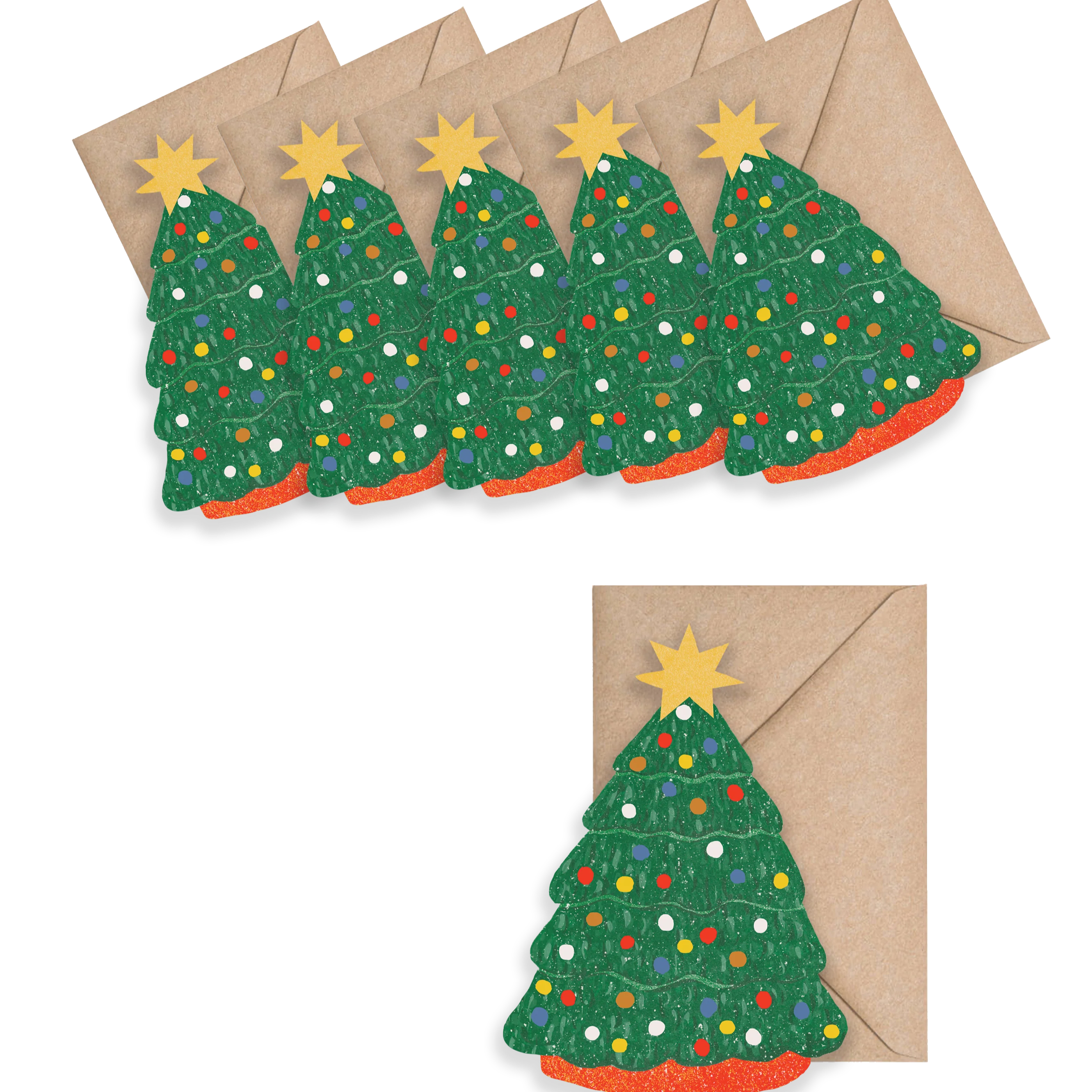 Christmas Tree Mini Cards - box of 6 - Image 2