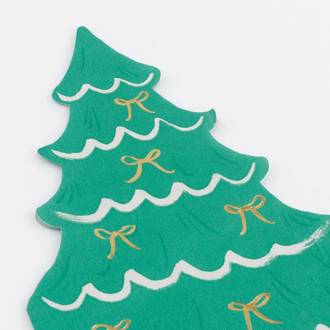 Christmas Tree With Bows Napkins (x16) - Image 2