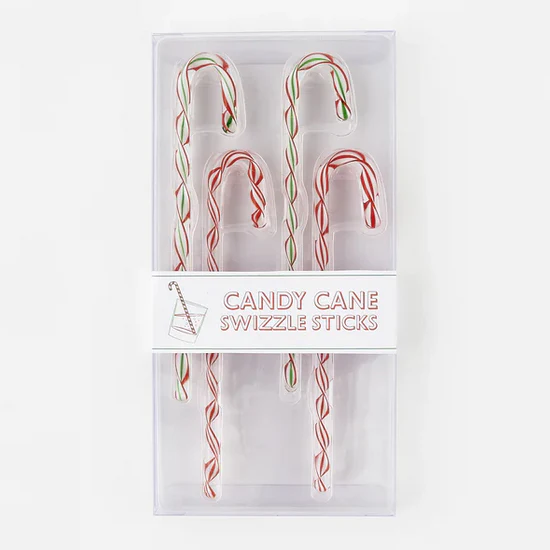 Cocktails with Santa Stir Sticks in Gift Box - Set of 4