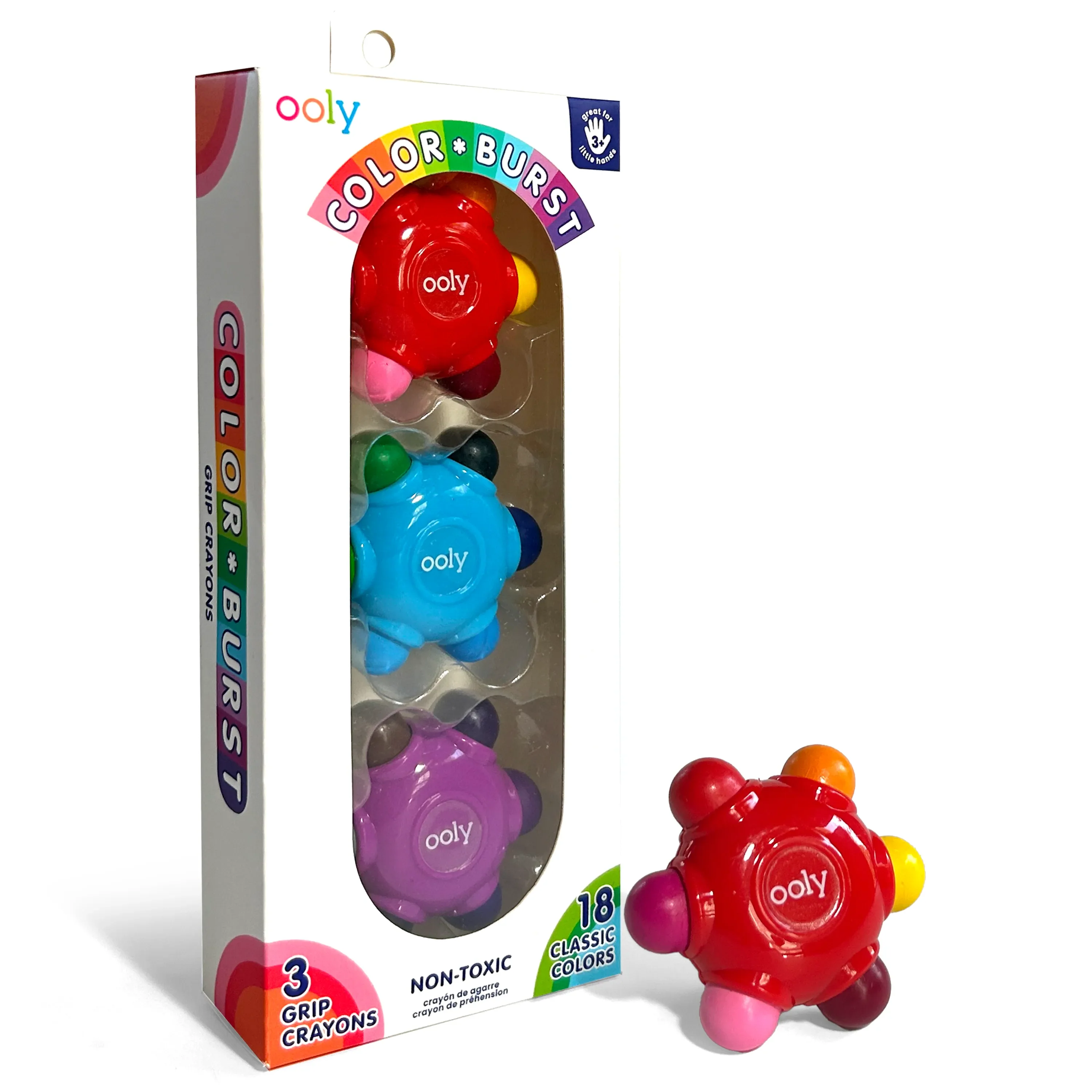 Color Burst: Grip Crayons (Set of 3 with 18 Classic Colors) - Image 2