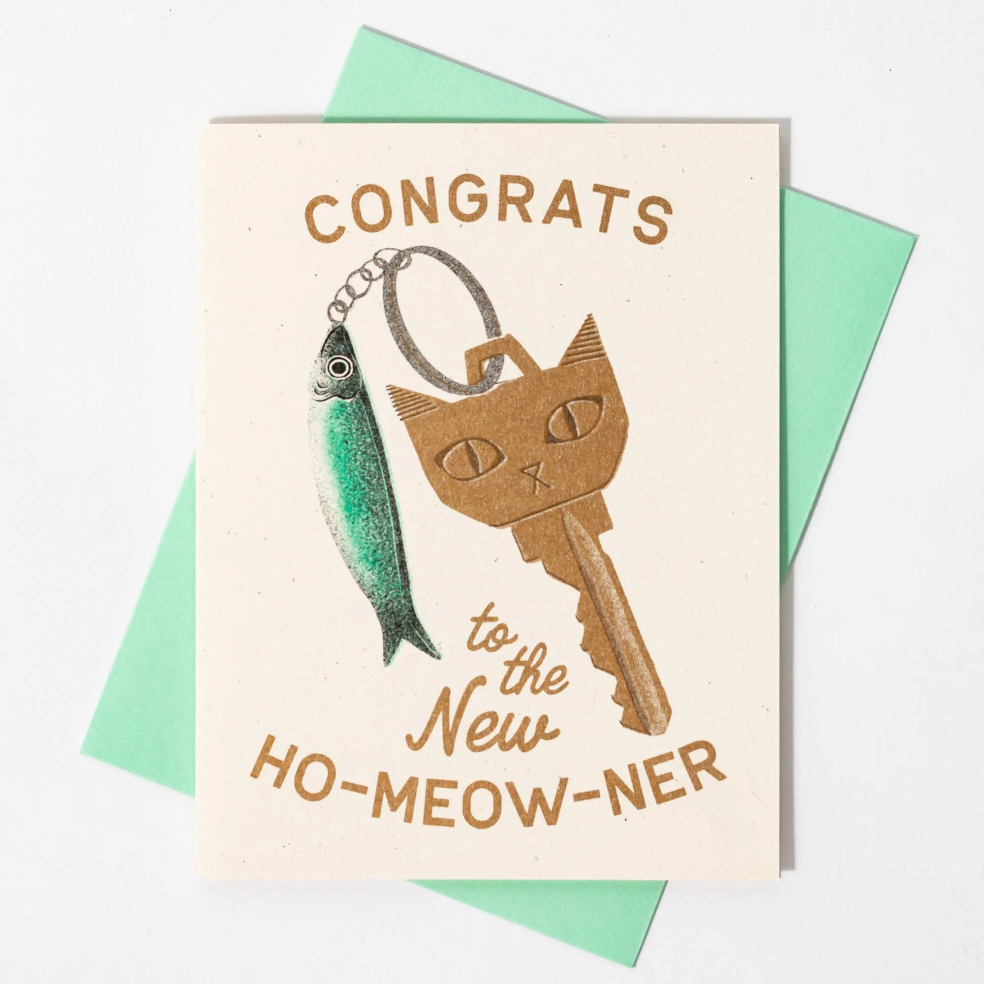 Congrats to the New Ho-Meow-Ner - Risograph Greeting Card - Image 2