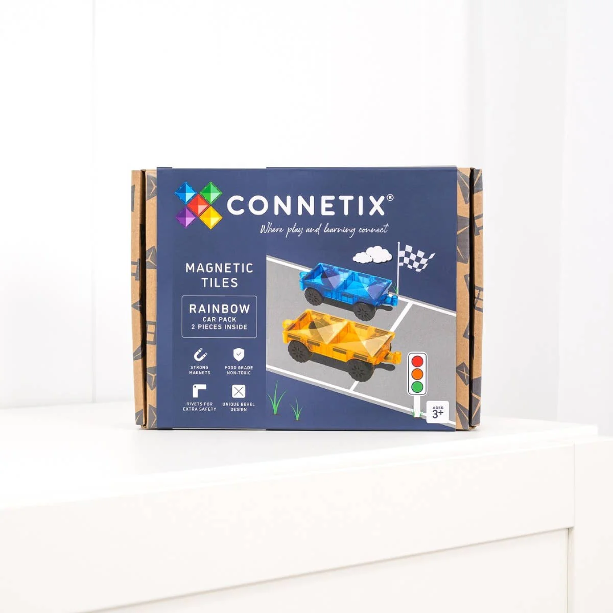 CONNETIX Magnetic Tiles Rainbow Car Pack - 2 Pcs - Image 6