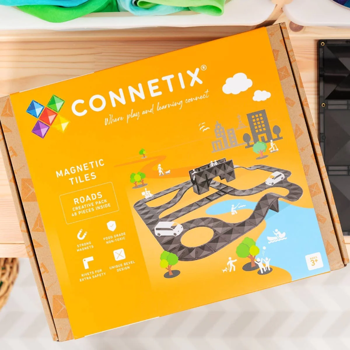 CONNETIX Magnetic Tiles Roads Creative Pack - 48 Pieces - Image 13
