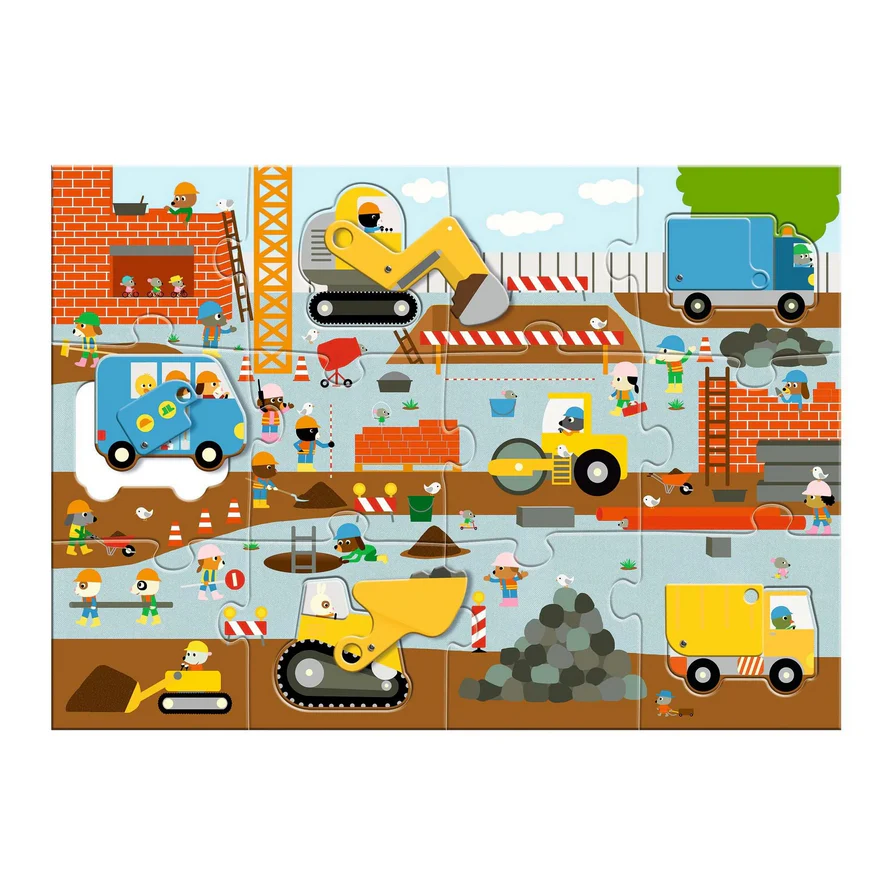 Construction Site Giant Floor Jigsaw Puzzle -12pcs - Image 2