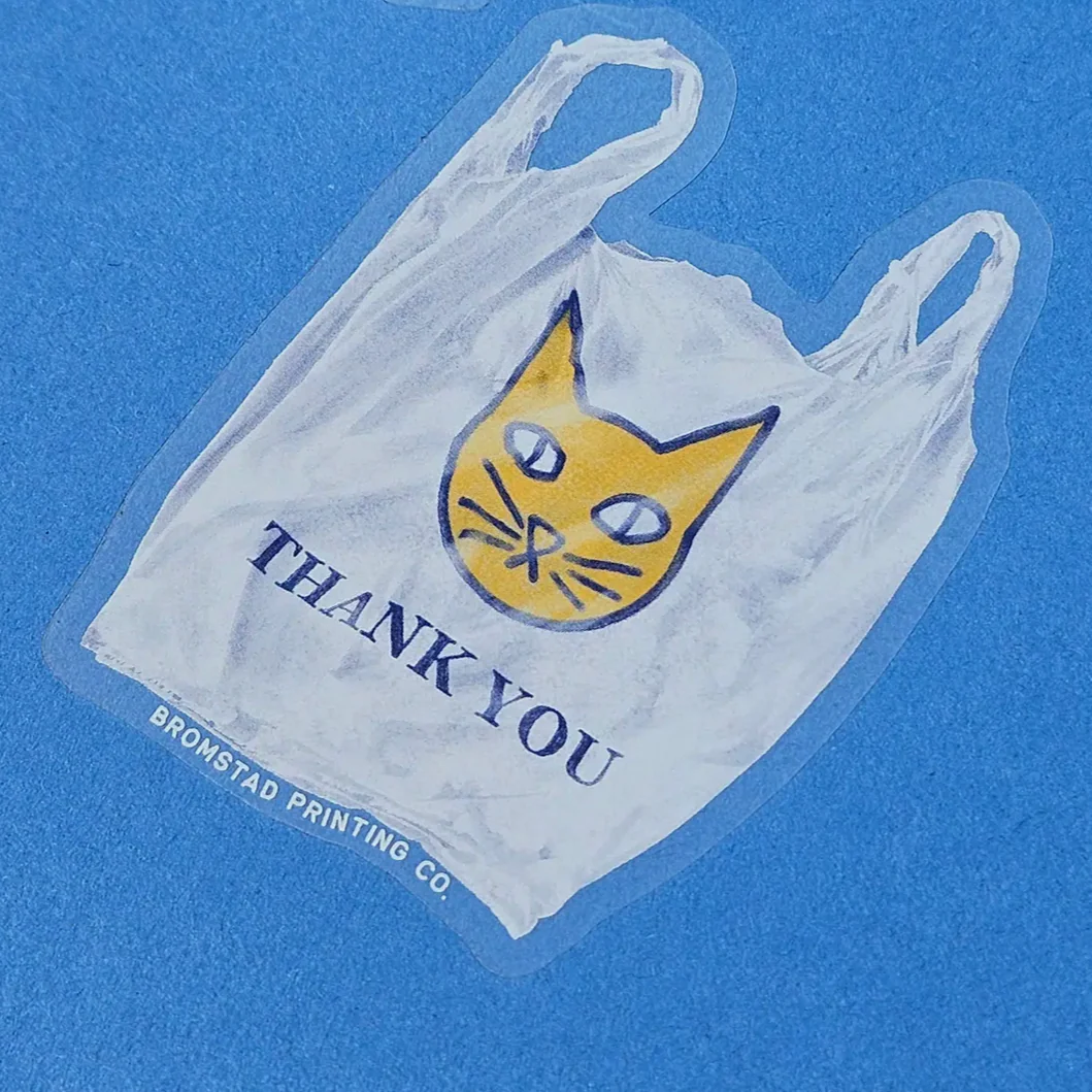 Convenience Store Bag Cat Clear Sticker - Image 2