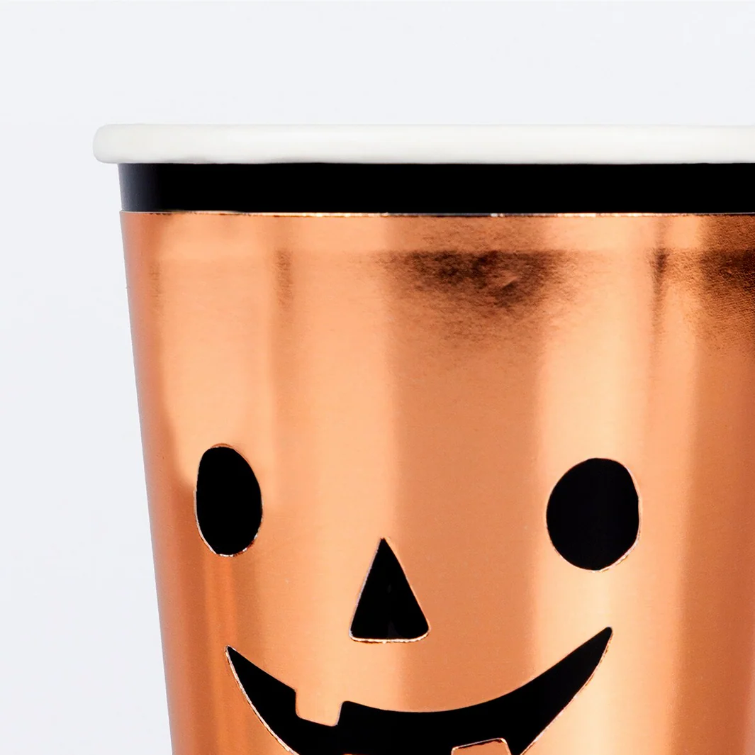 Copper Pumpkin Cups (x8) - Image 2