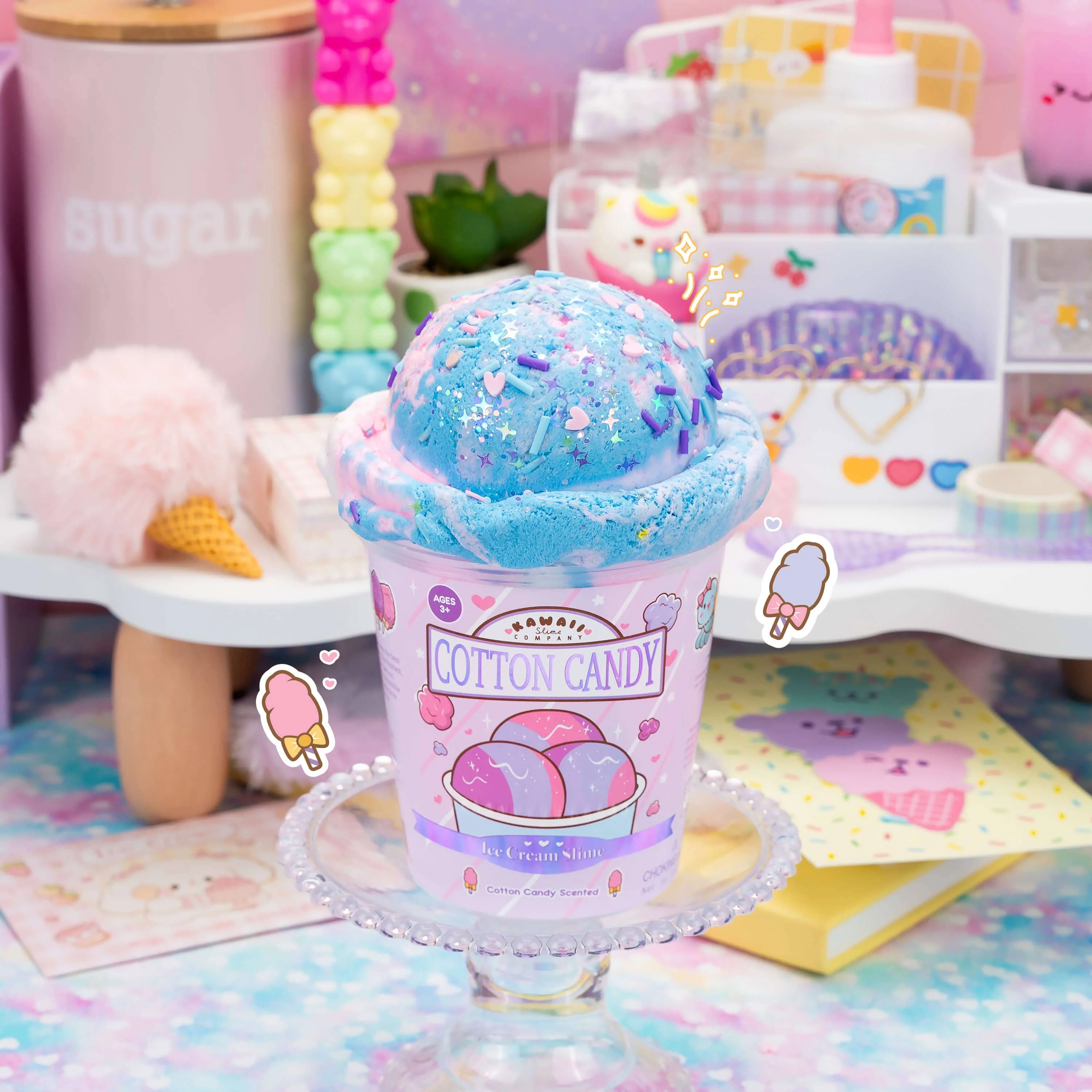 Cotton Candy Scented Ice Cream Pint Slime - Image 3