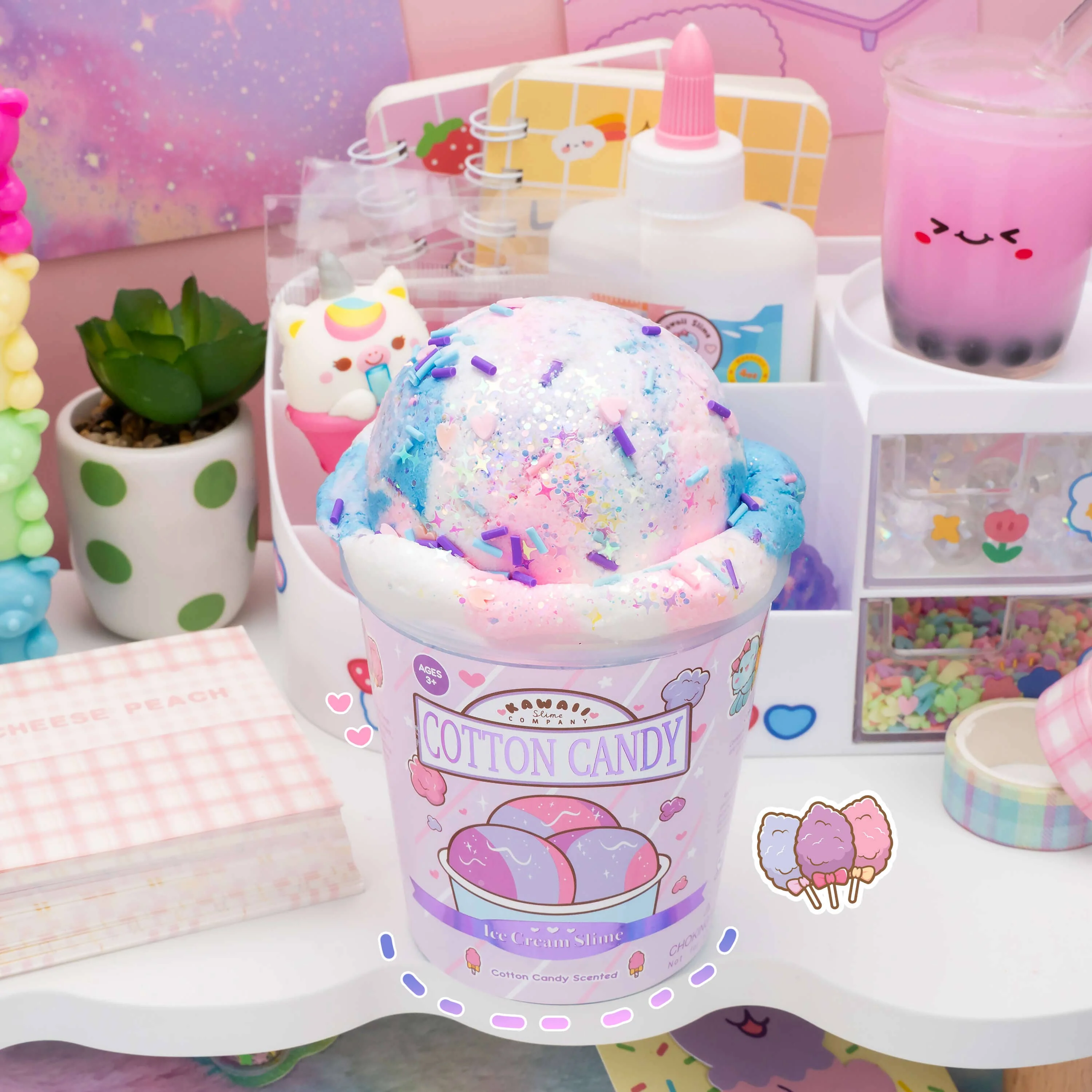 Cotton Candy Scented Ice Cream Pint Slime - Image 6