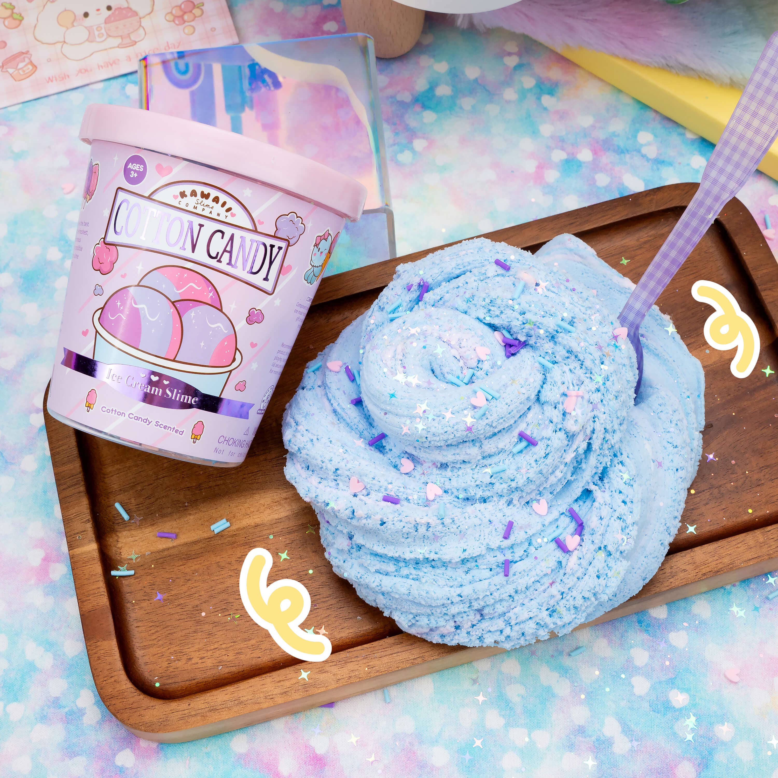 Cotton Candy Scented Ice Cream Pint Slime - Image 7