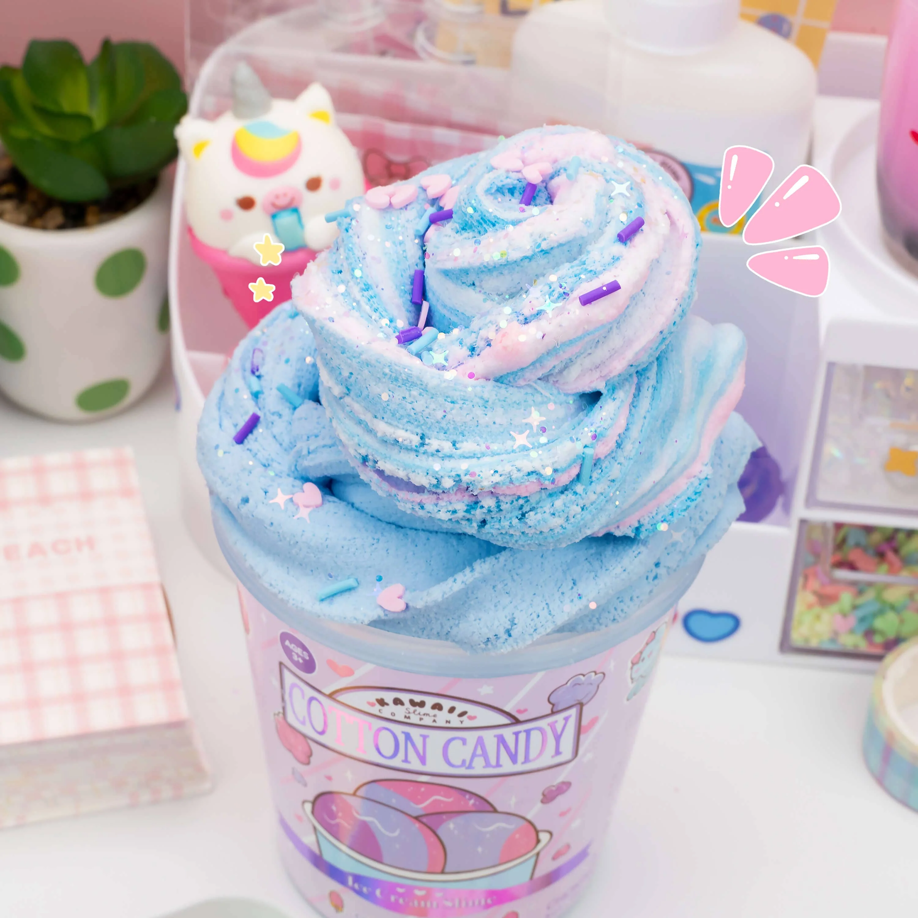 Cotton Candy Scented Ice Cream Pint Slime - Image 8