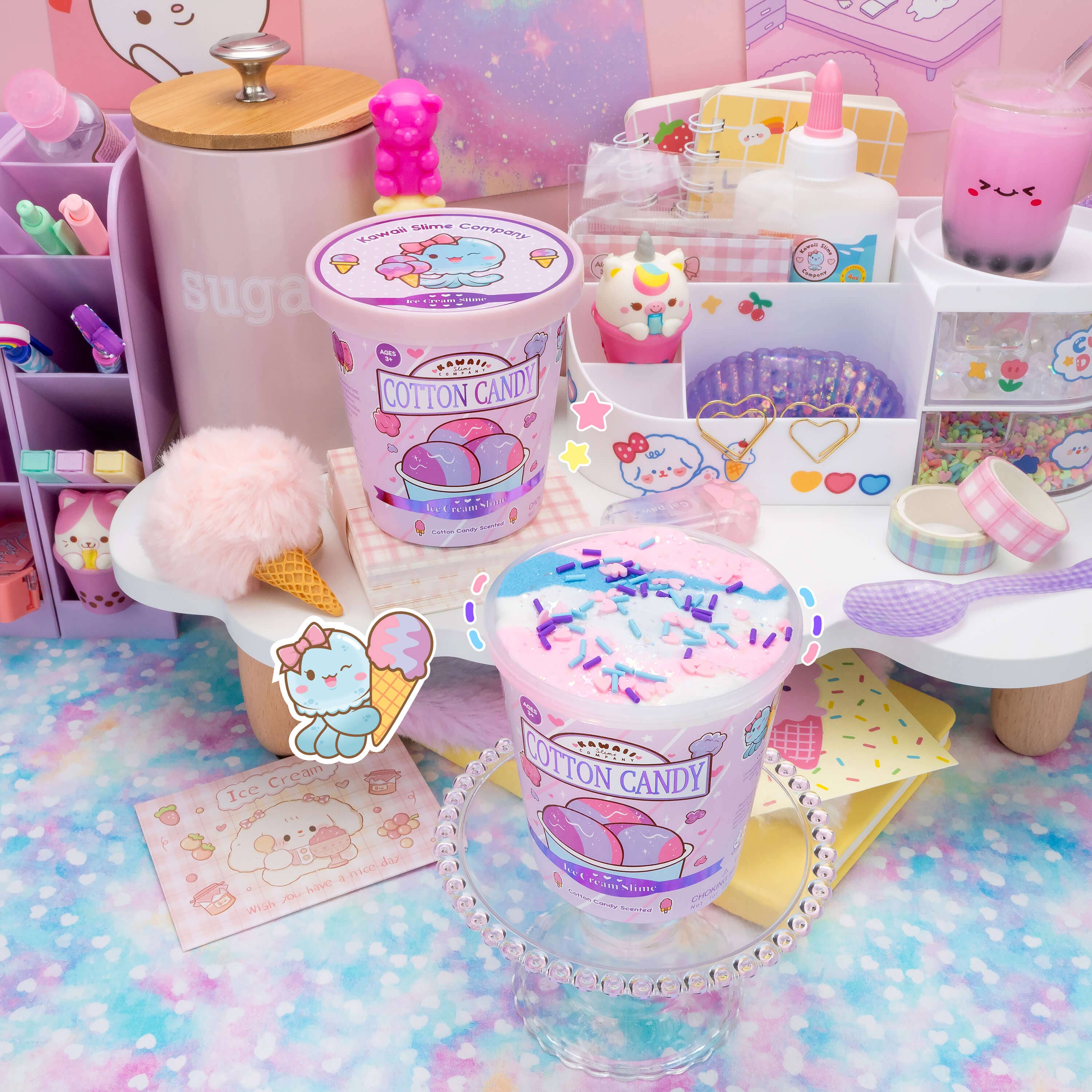 Cotton Candy Scented Ice Cream Pint Slime - Image 9