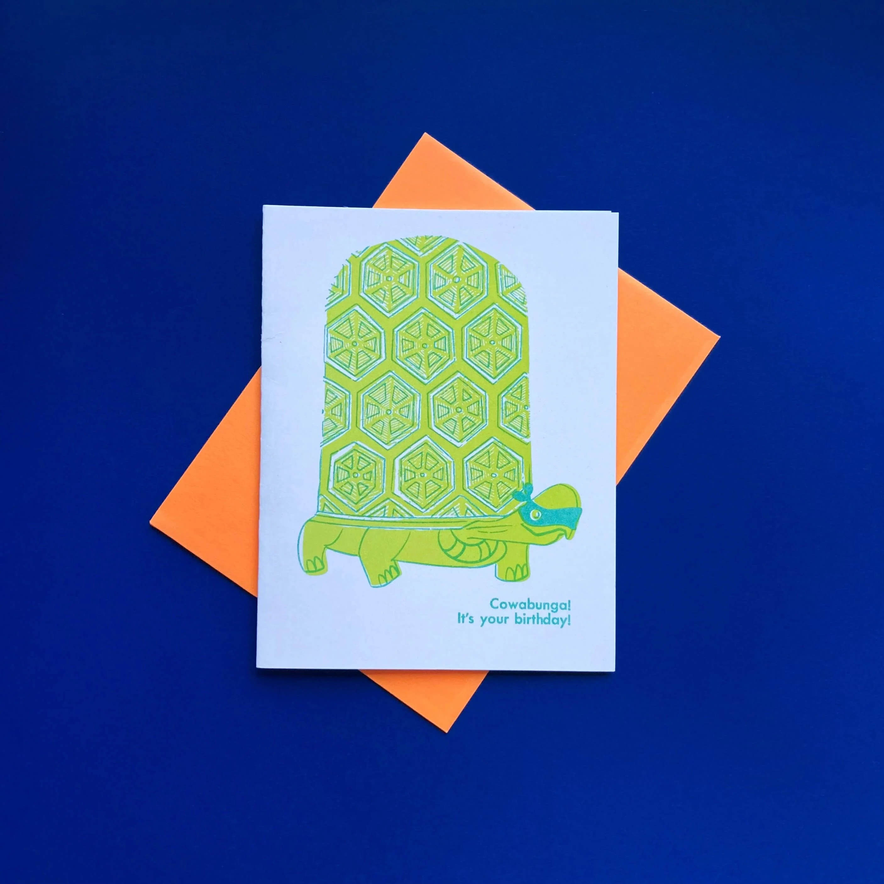 Cowabunga Birthday - Risograph Greeting Card