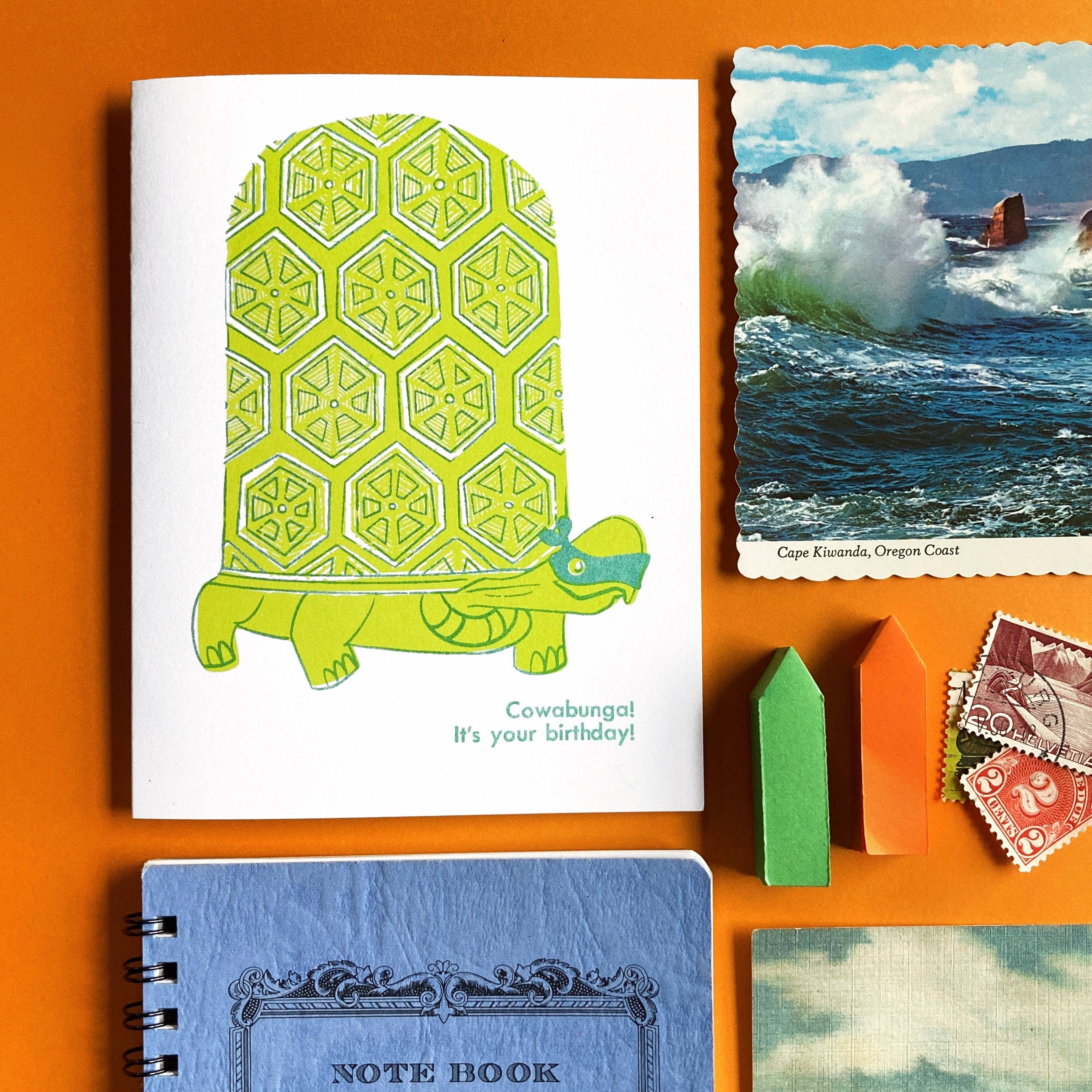 Cowabunga Birthday - Risograph Greeting Card - Image 3