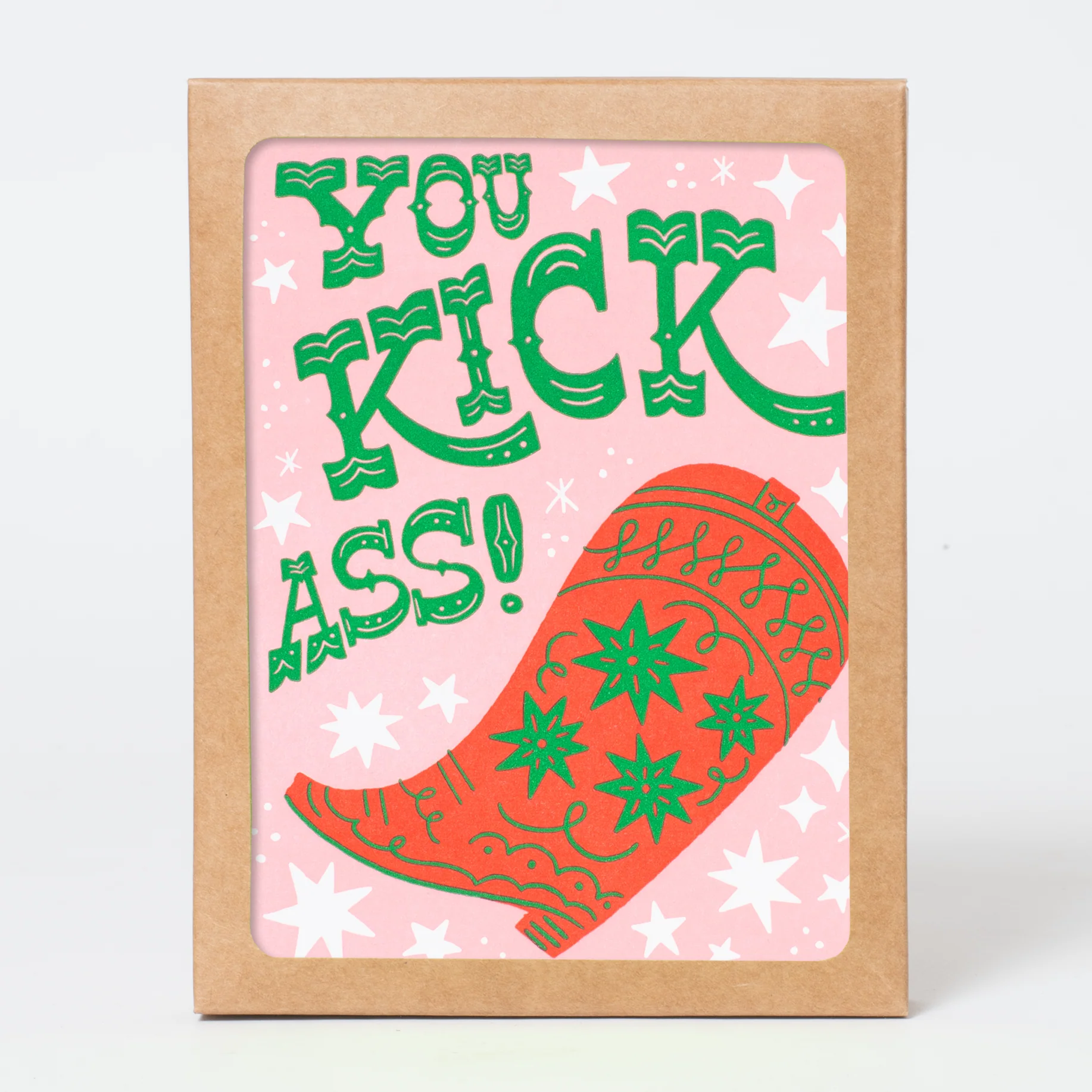 Cowboy Boot Kick Ass Greeting Card Box Set (x6)