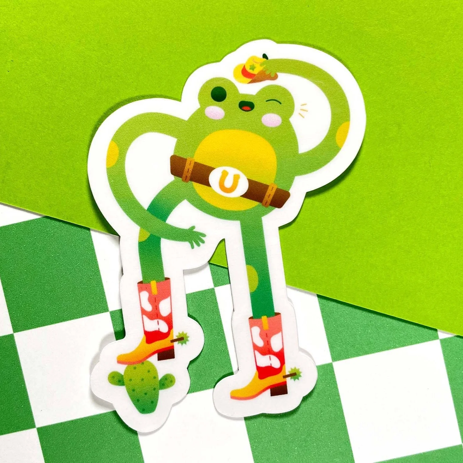 Cowboy Frog Sticker - Image 3
