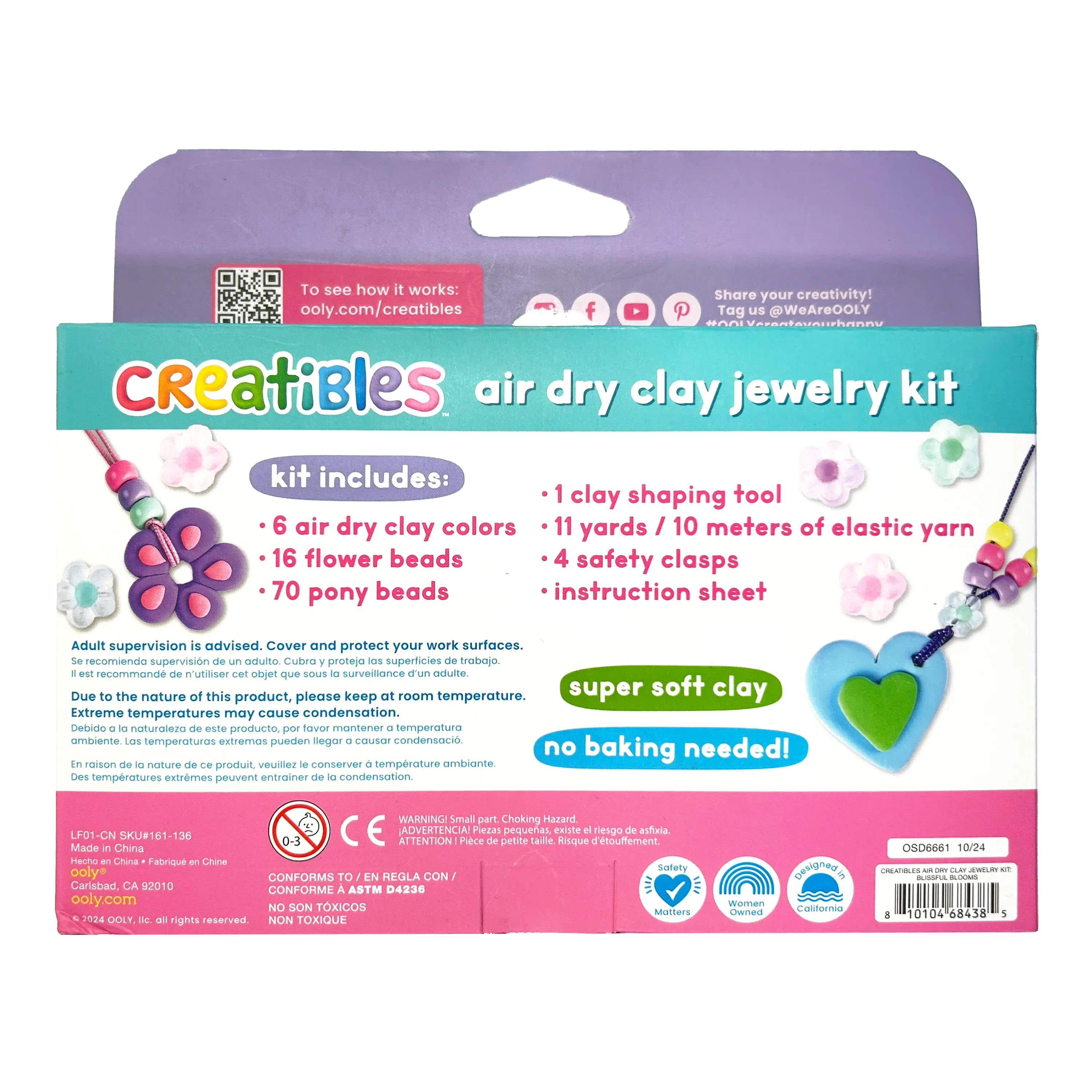 Creatibles: Air Dry Clay Jewelry Kit - Blissful Blooms (Set - Image 3