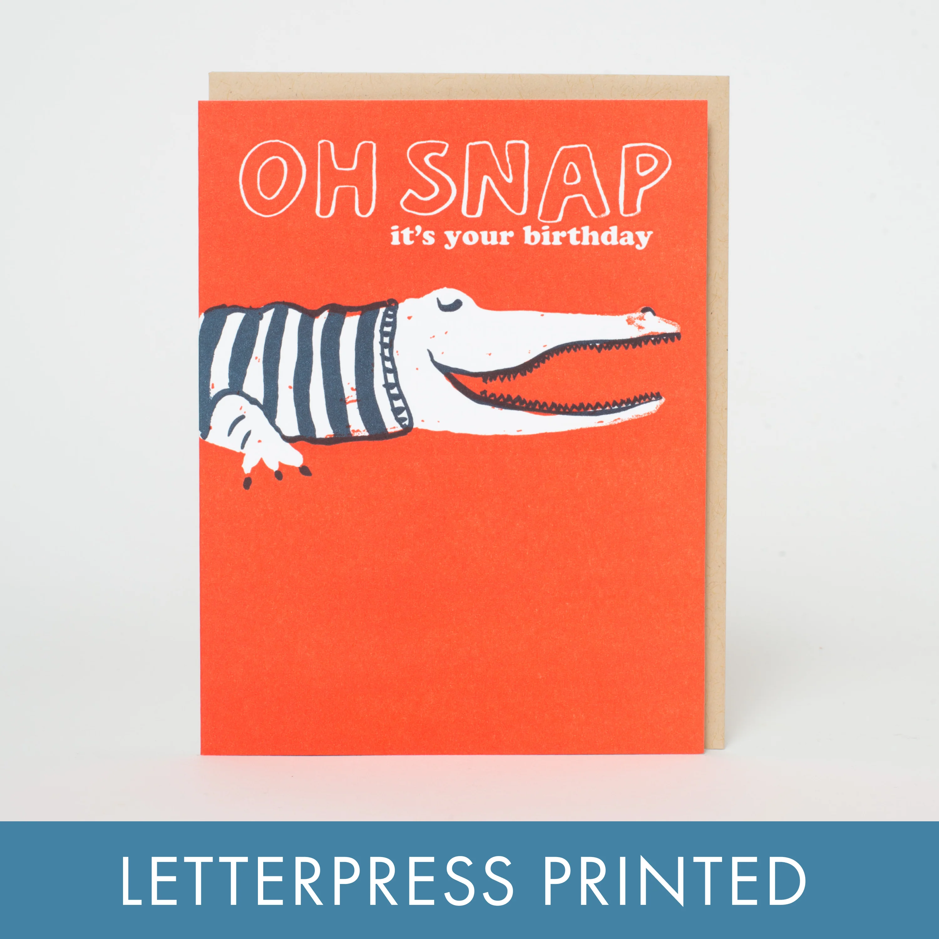 Crocodile Birthday Letterpress Card - Image 2