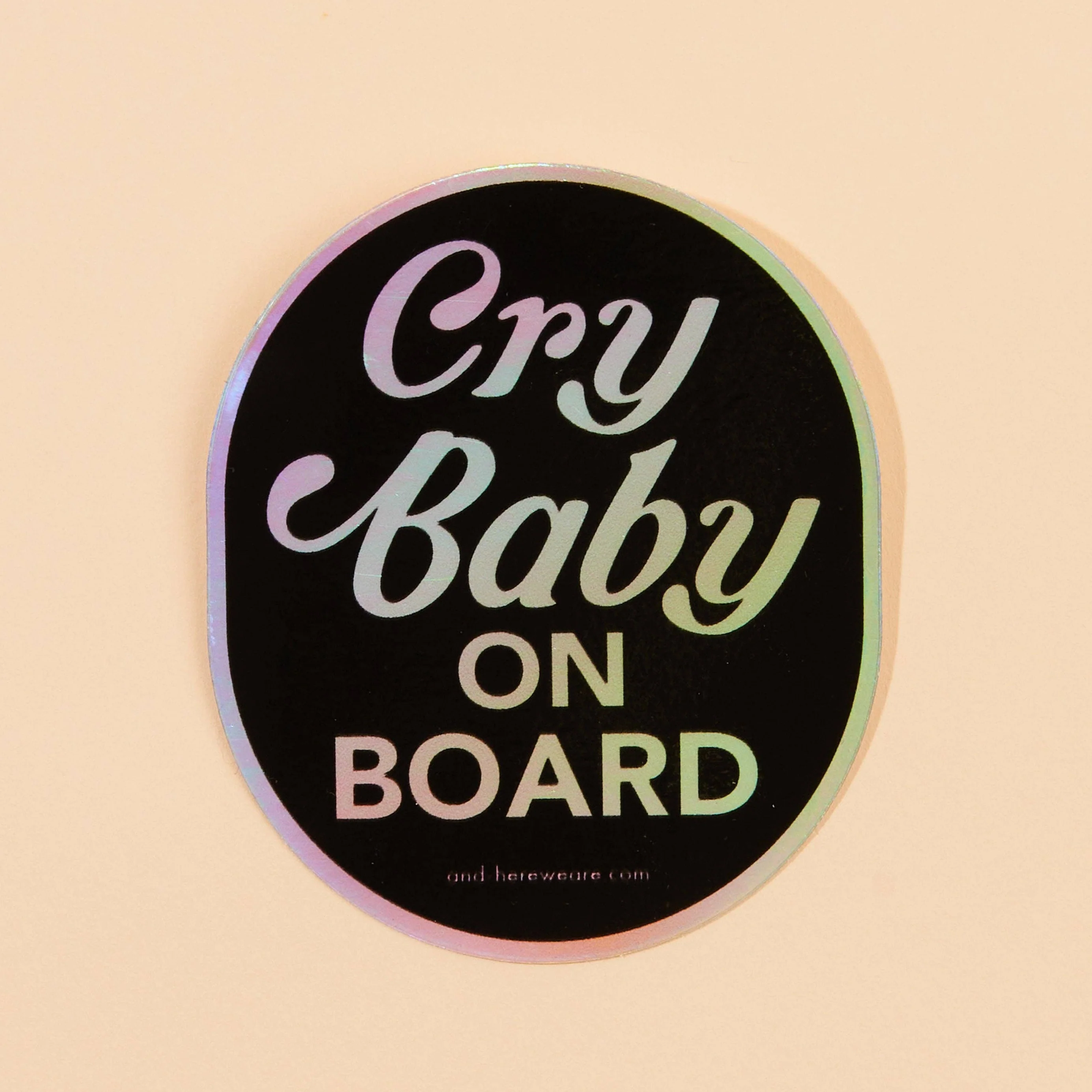 Cry Baby on Board Holographic Vinyl Sticker