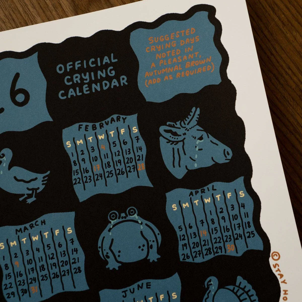 Crying Calendar - 2026 Calendar Print - Image 2