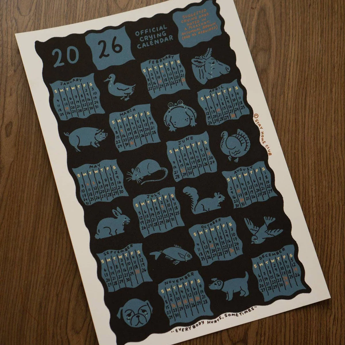 Crying Calendar - 2026 Calendar Print - Image 3