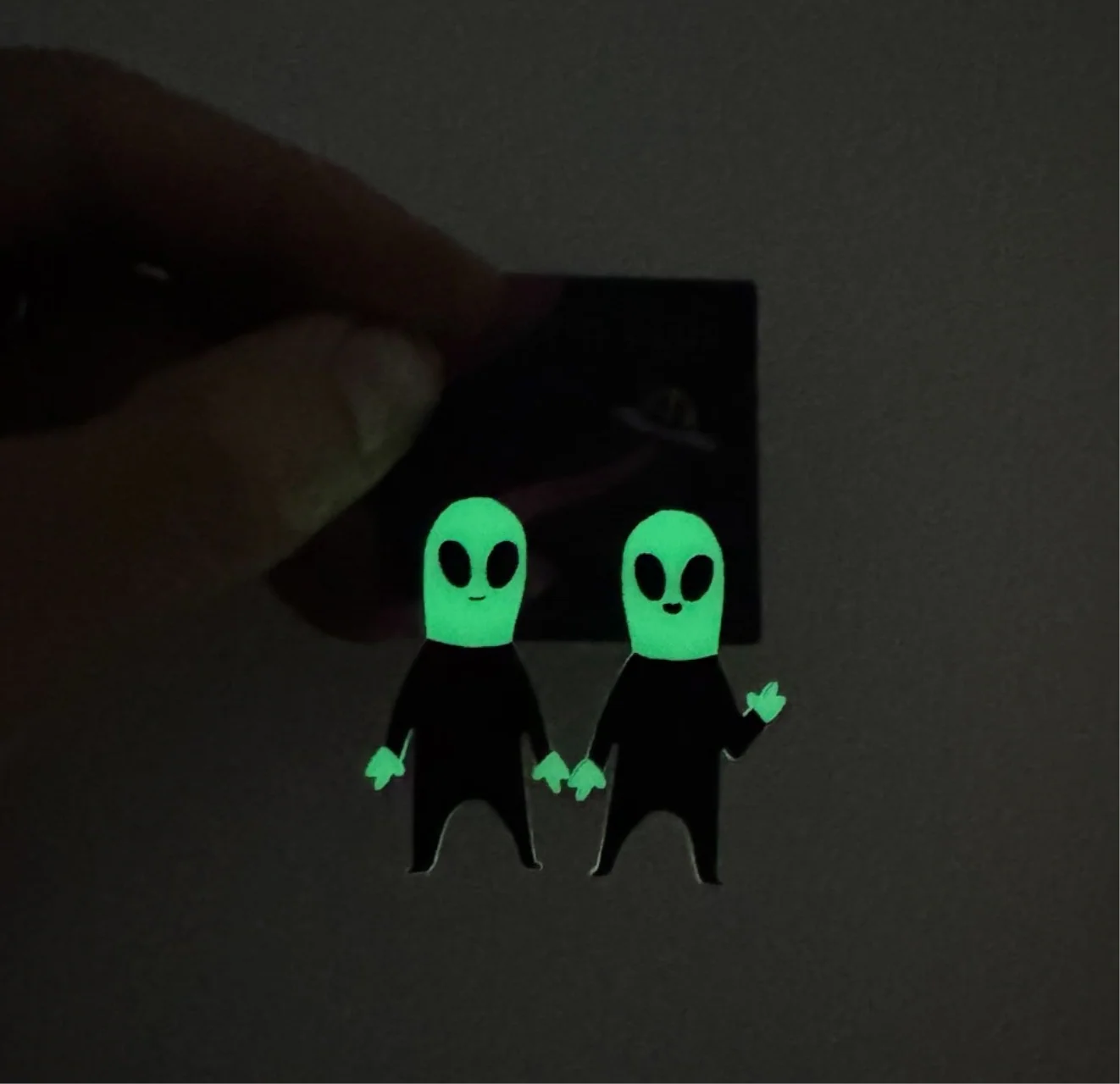 Cryptid Club Alien Earrings (Glows in the dark!) - Image 2