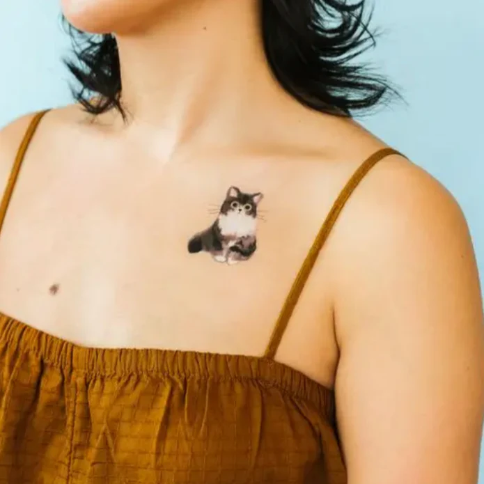 Curious Cat Tattoo Pair - Image 2