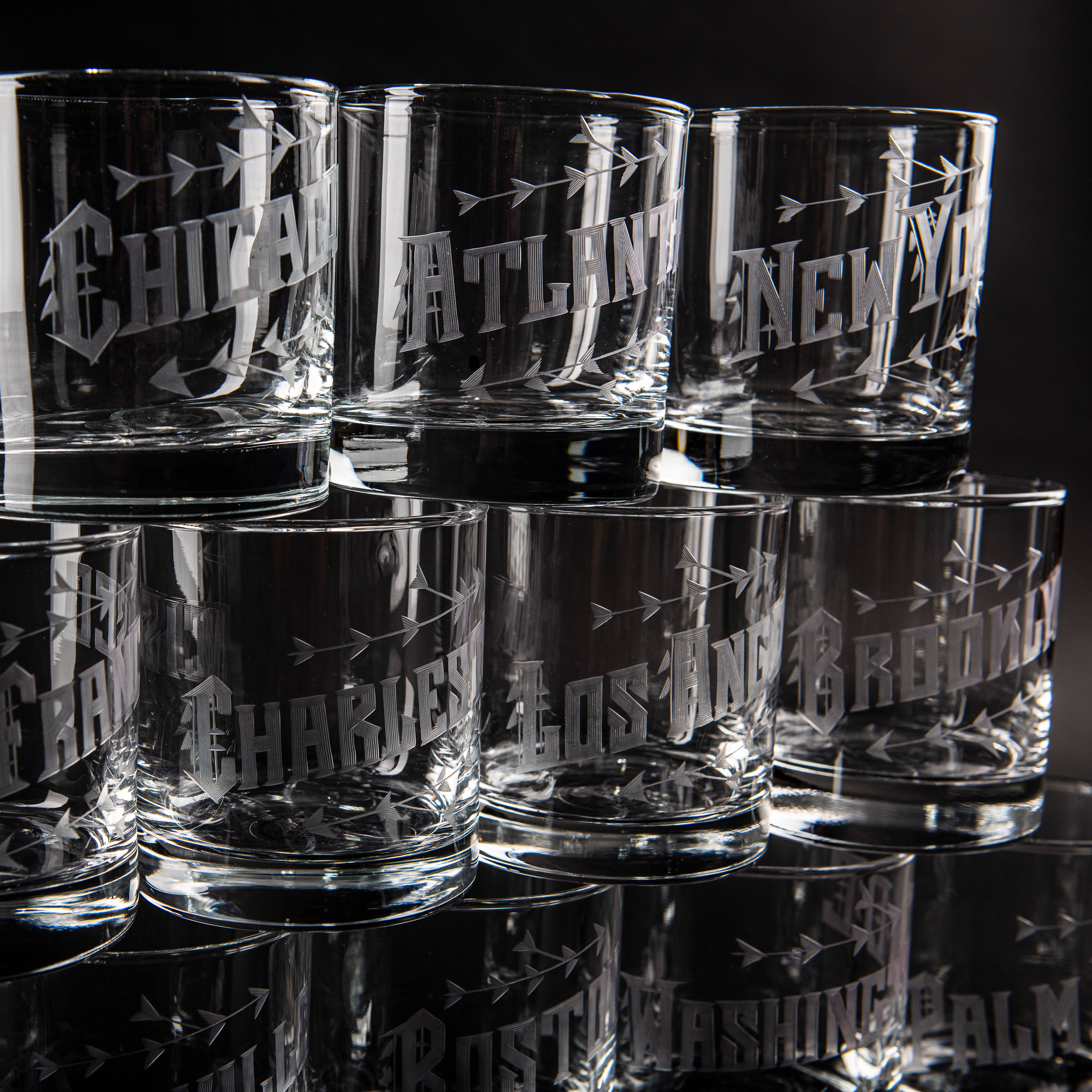 SAN FRANCISCO Hand Engraved Glasses -set of 2 - Image 8