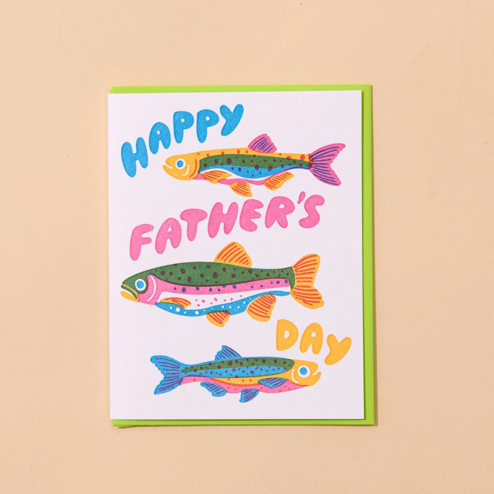 Letterpress Father's Day Card—Rainbow Trout