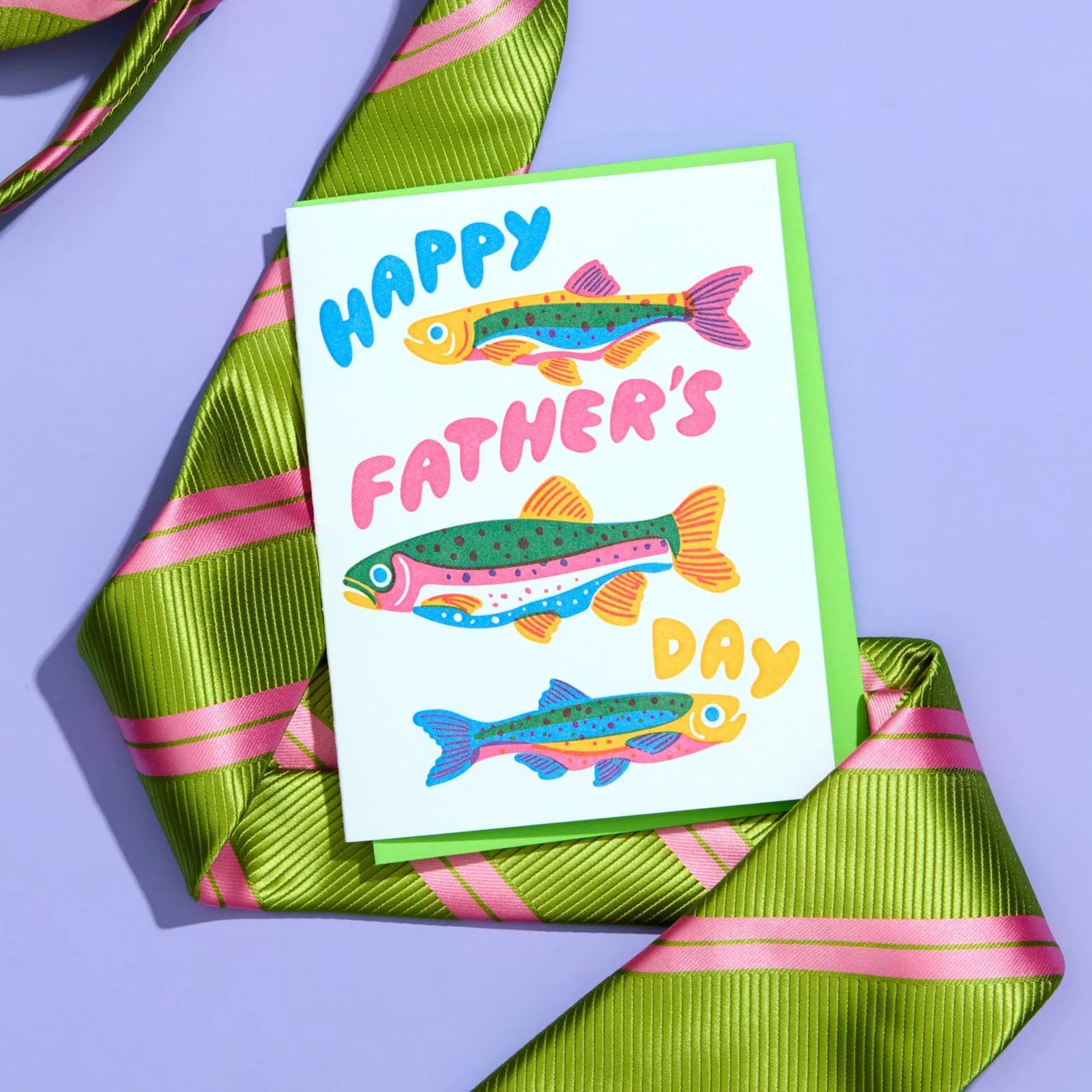 Letterpress Father's Day Card—Rainbow Trout - Image 2