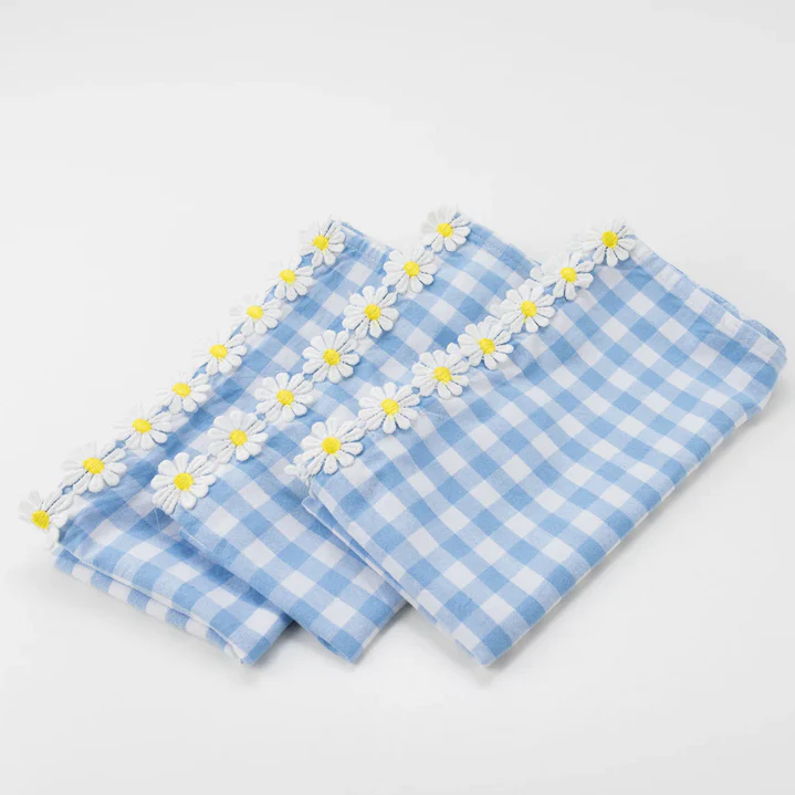 Daisy Edge Gingham Fabric Napkins (pk4) - Image 5