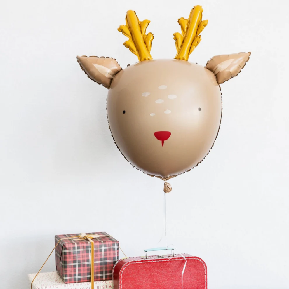 Dear Rudolph Reindeer Mylar Balloon - Image 2