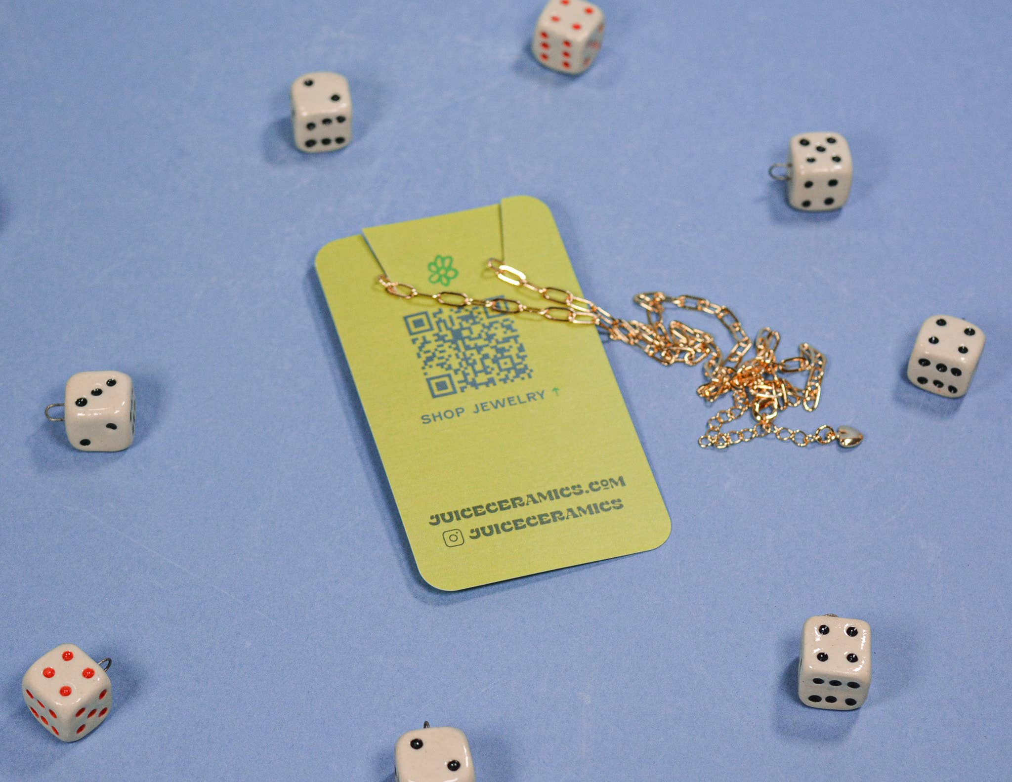 Dice Ceramic Charm Pendant Necklace - Image 5