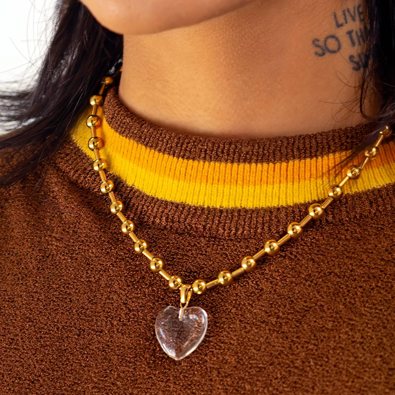 Die Heart Necklace - 18k Gold Plated