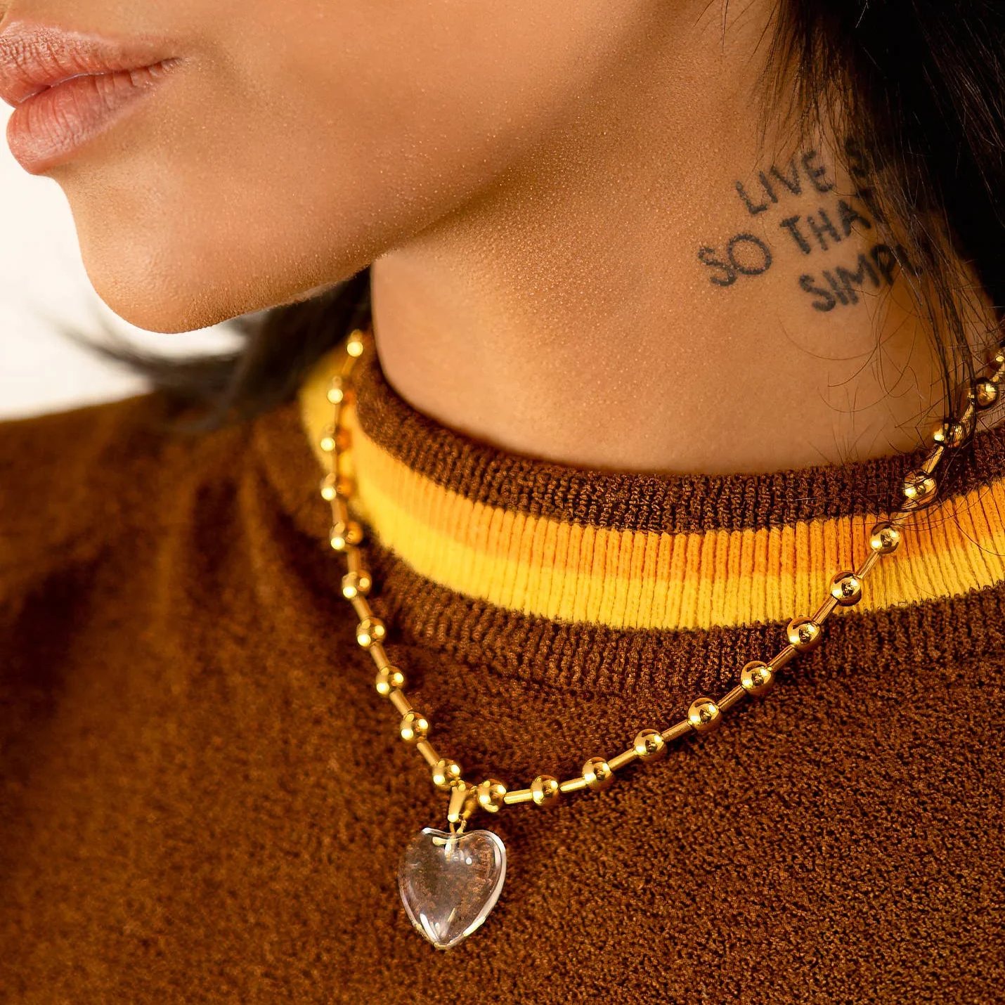 Die Heart Necklace - 18k Gold Plated - Image 2