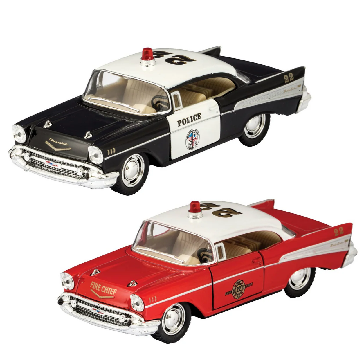 Diecast Fire or Police 1957 Chevrolet Bel Air - Image 2