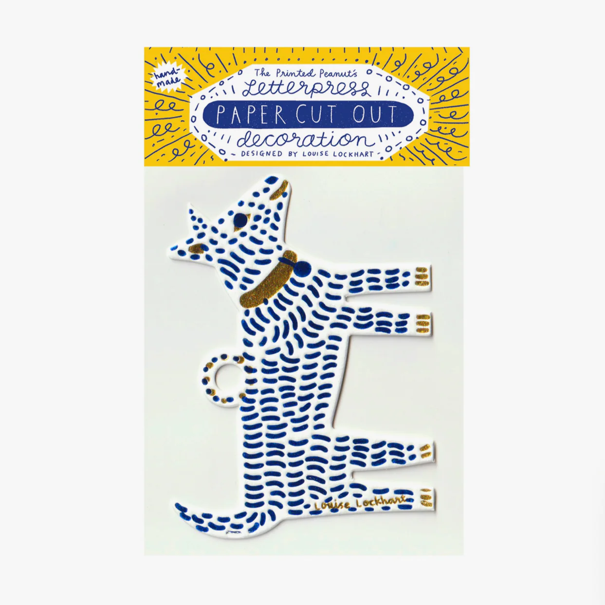 Dog Letterpress Die Cut Decoration -Louise Lockhart Letterpress Die Cut - Image 3