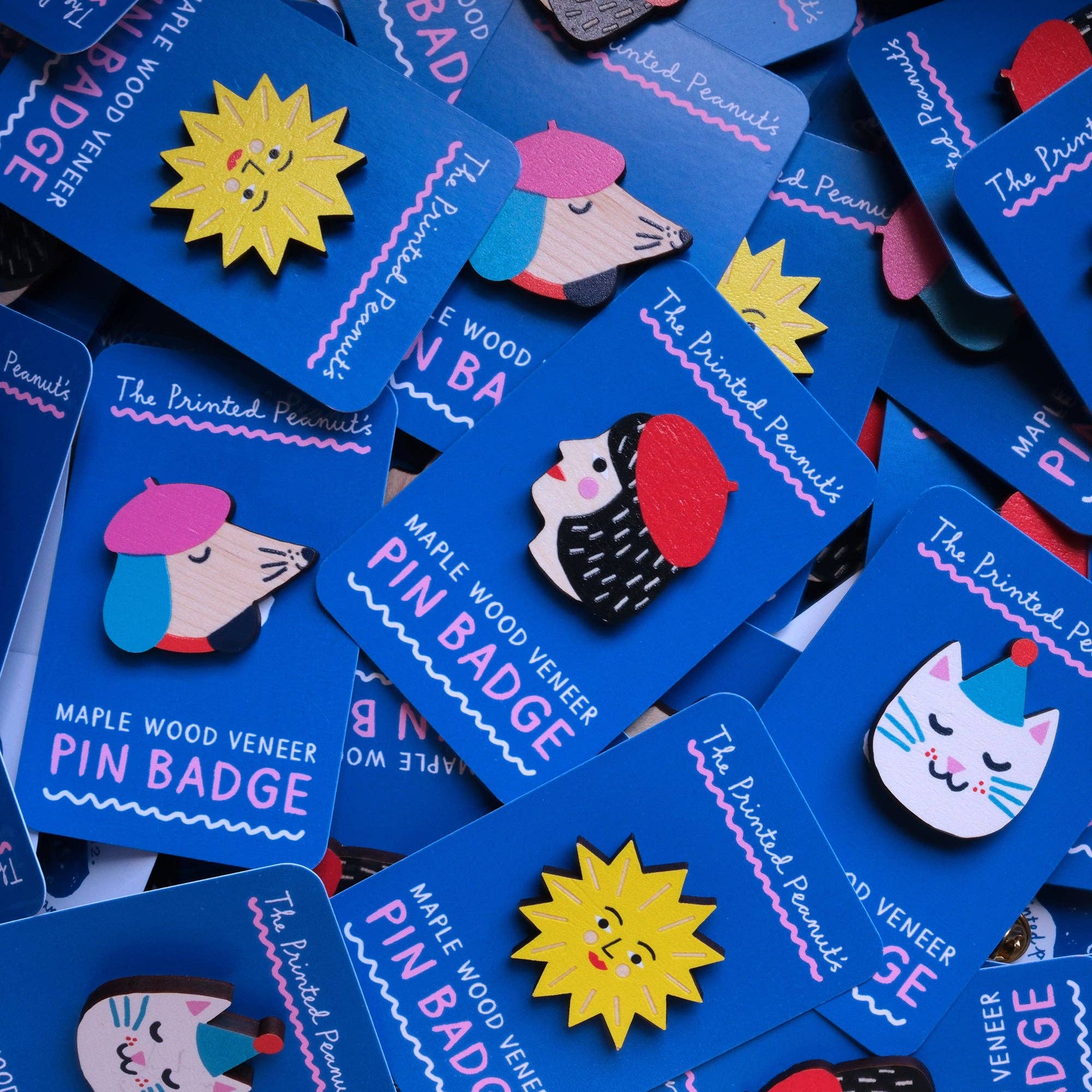 Dog Printed Wooden Pin Badge - Image 4