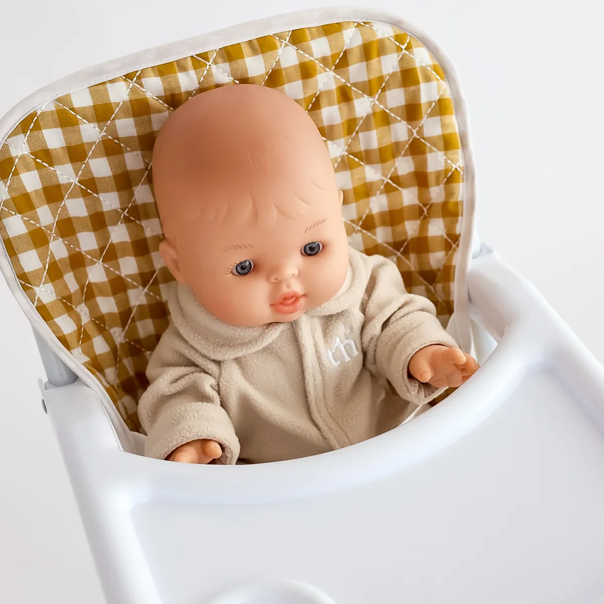 Doll High Chair - Mustard Gingham - Image 2