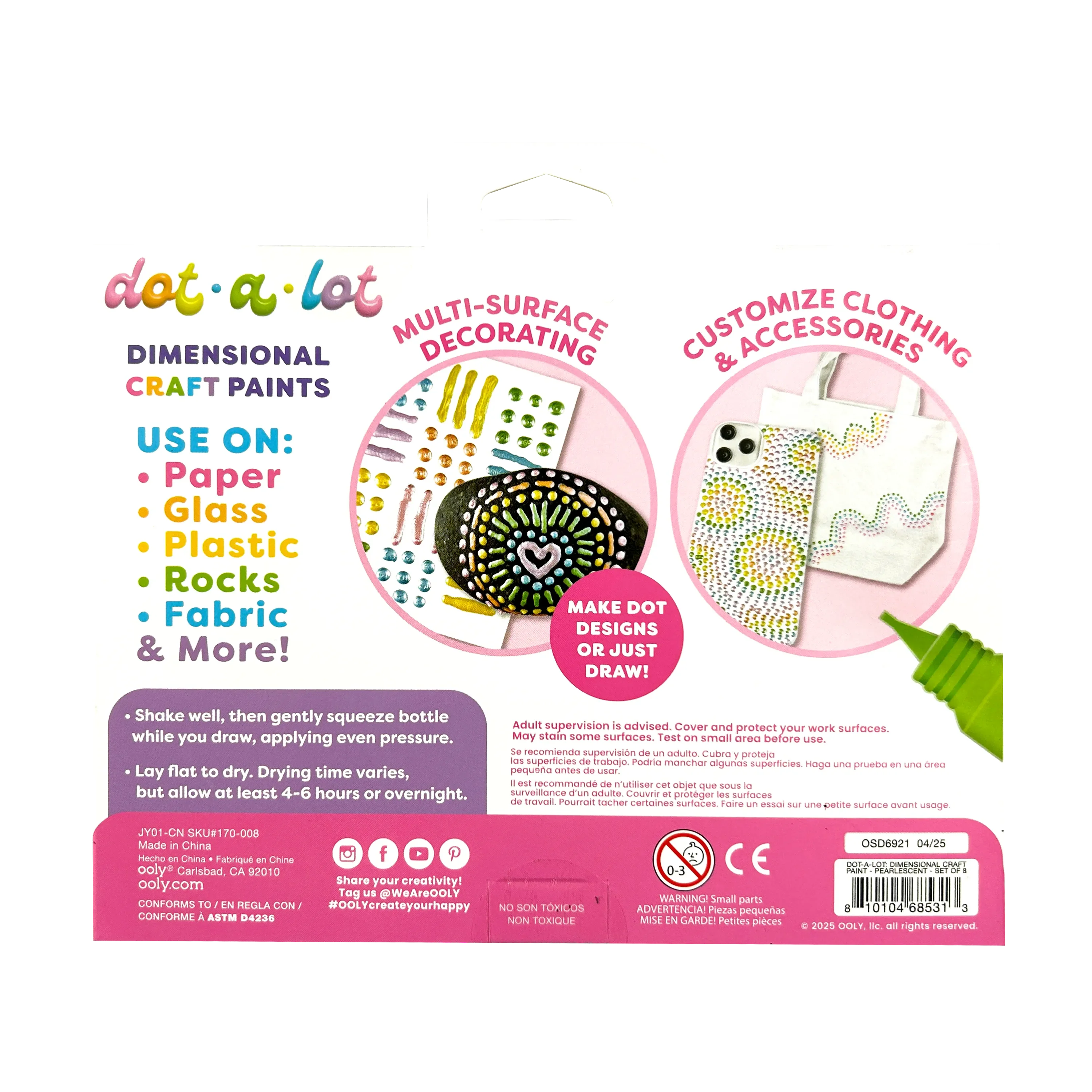 Dot-A-Lot: Dimensional Craft Paint - Pearlescent (Set of 8) - Image 8