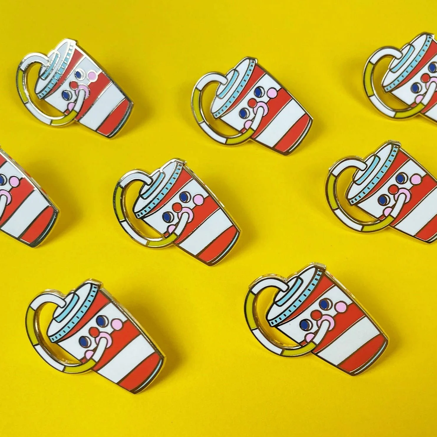Drink Up Gold Plated Enamel Pin - Image 2