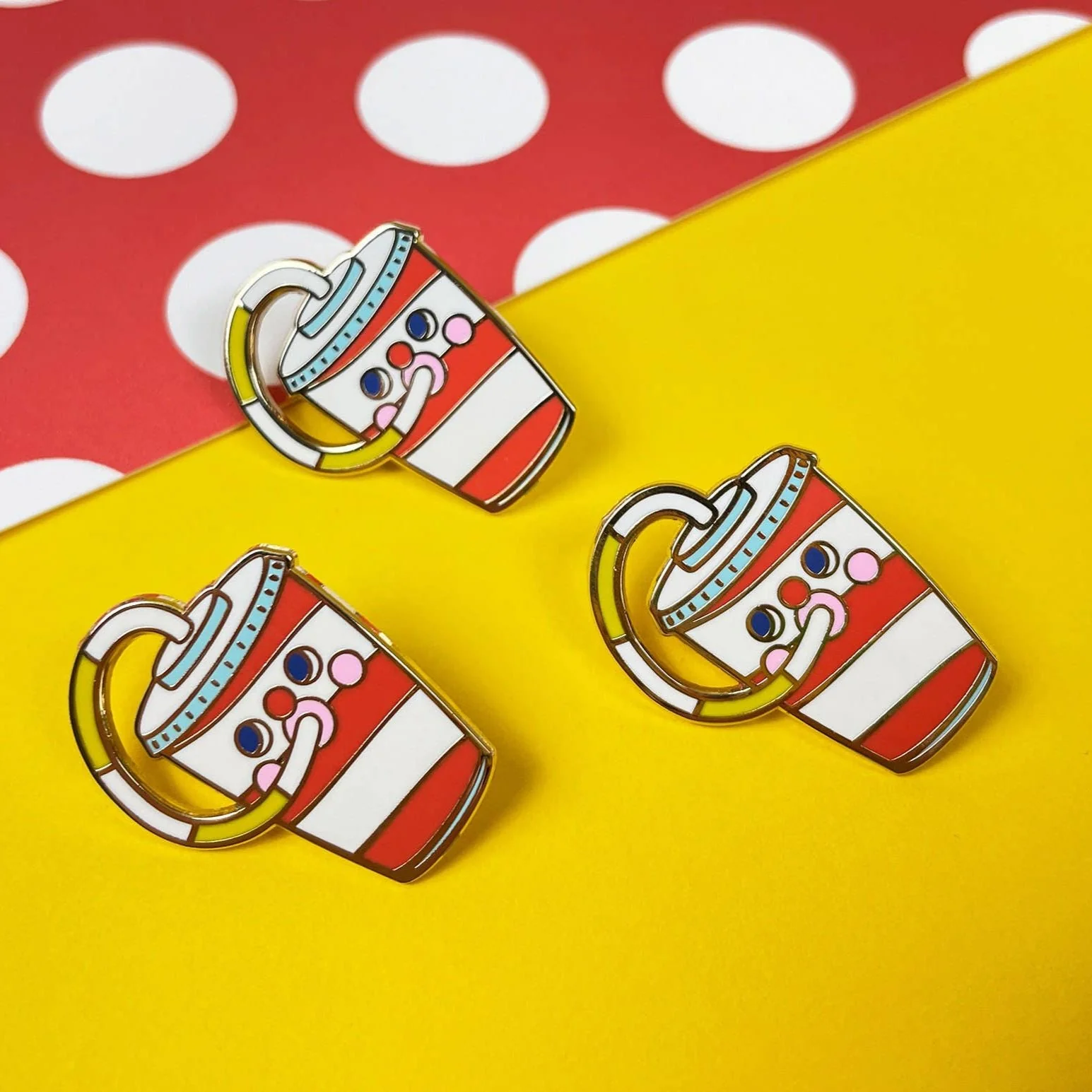 Drink Up Gold Plated Enamel Pin - Image 3
