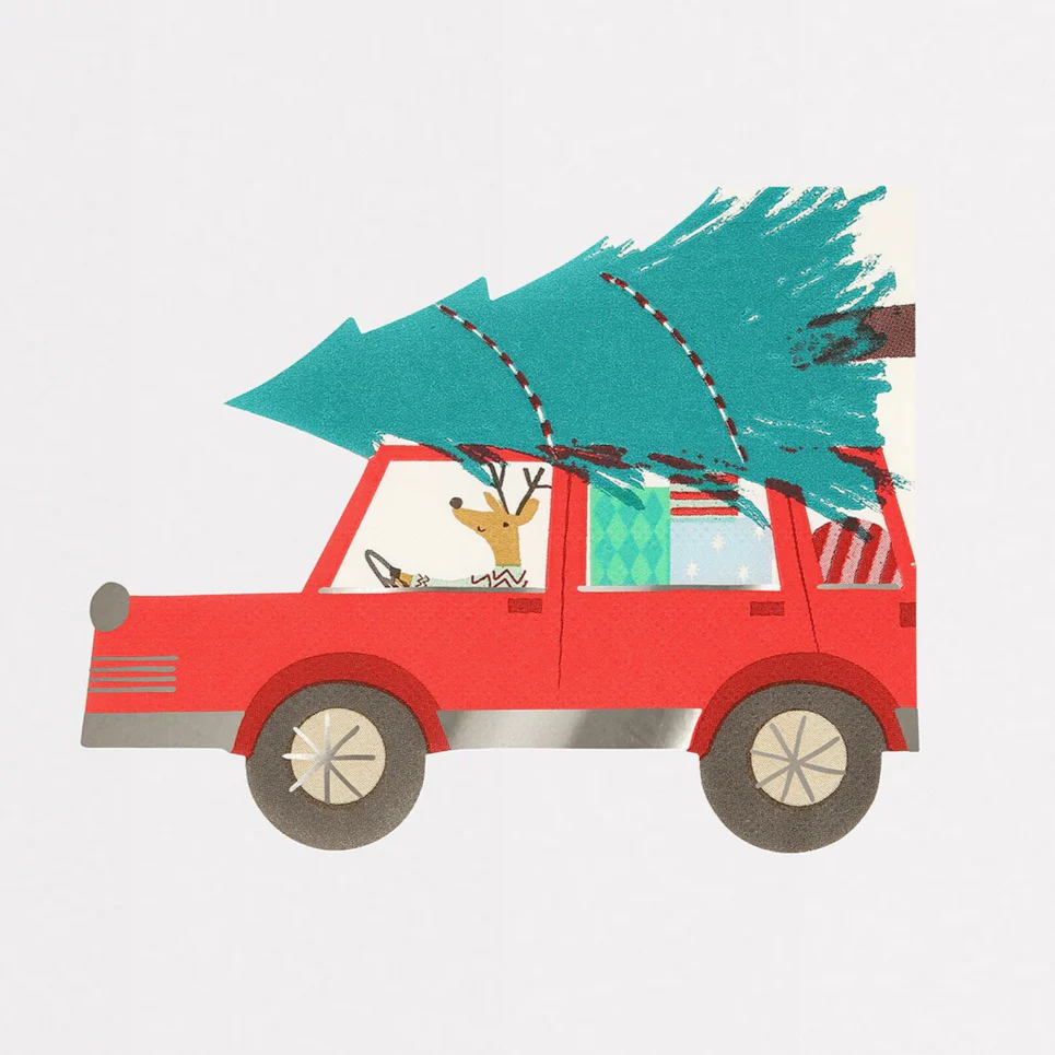 Driving Reindeer Napkins (x16)