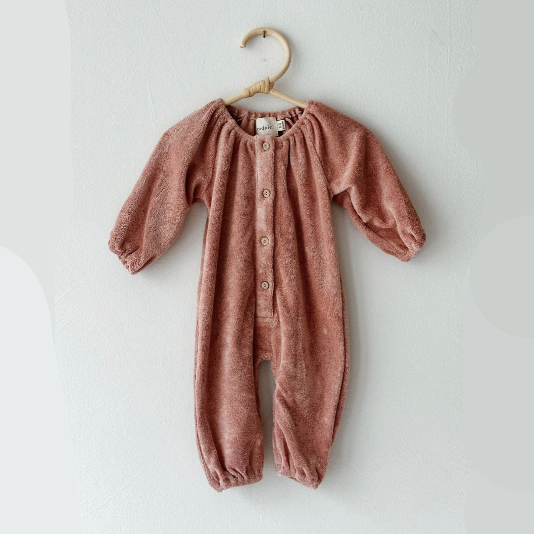 Terry Towel Romper Terracotta